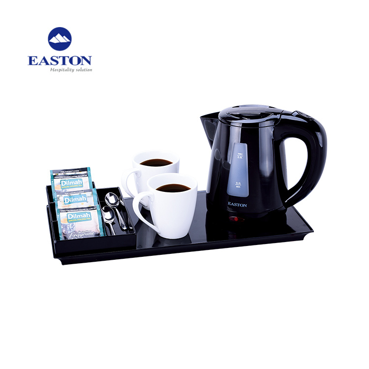 Wholesale Cheap Hotel Black Cordless Electric Kettle with Tray