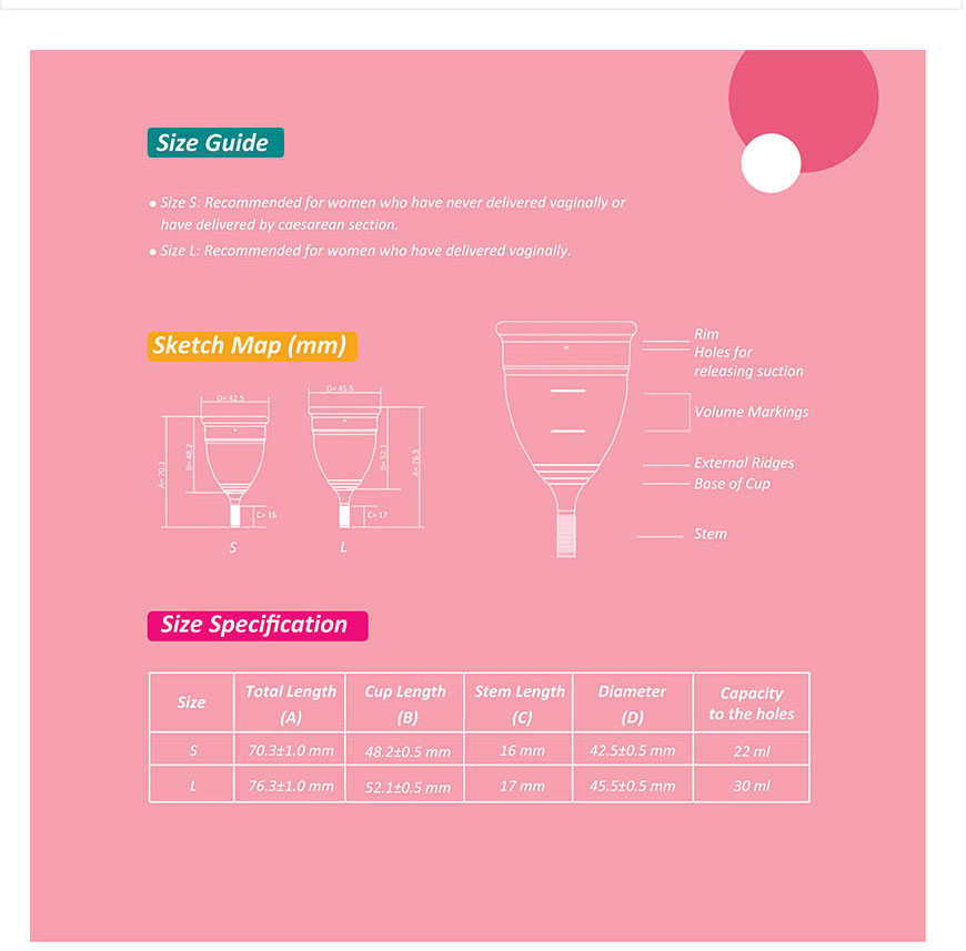Soft Menstrual Cup Medical Silicone Lady for Women Monthly Period