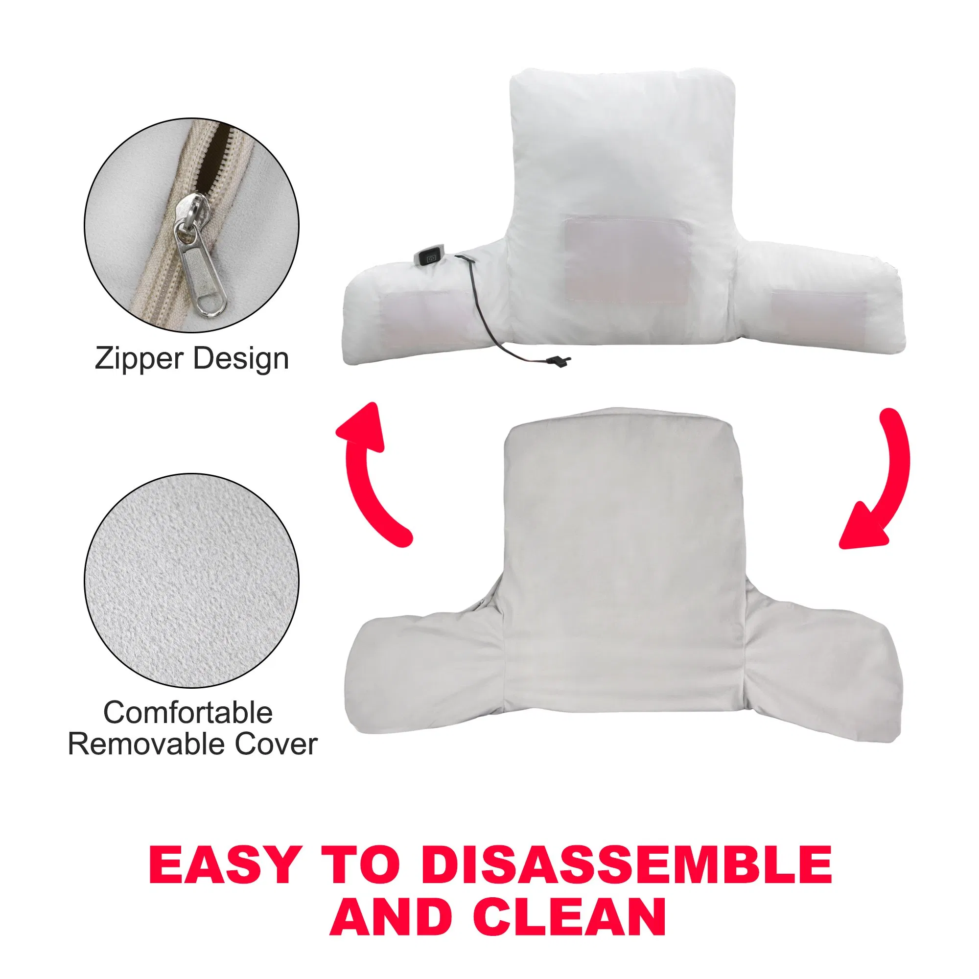 Mydays Tech Back Pain Relief Lumbar Cushion Heated Pillow Office Chair Support