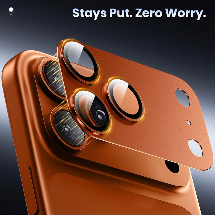 Anti Scratch Full Cover Protection 360 Metal Frame Camera Lens Protector Film for iPhone 17 PRO, 17 PRO Max