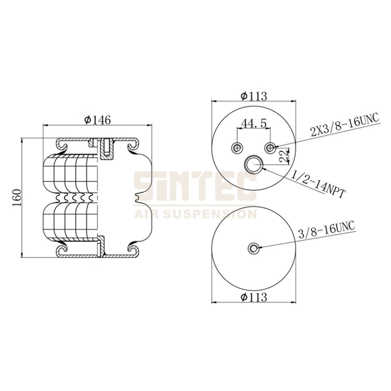 Универсальная резиновая пневматическая подушка подвески автомобиля