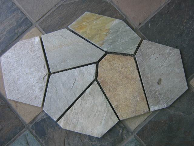 Sandstone/Slate Flagstone with Mesh for Paving Outdoor Floor Tiles