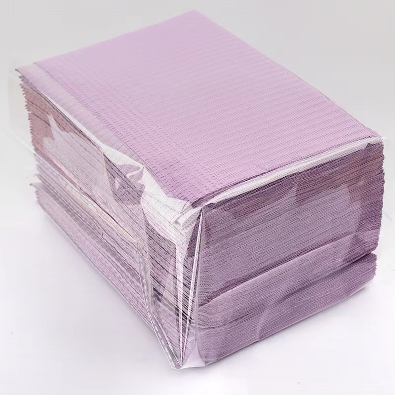 Factory Supply Disposable PE Film Coated Paper Waterproof Dental Bibs