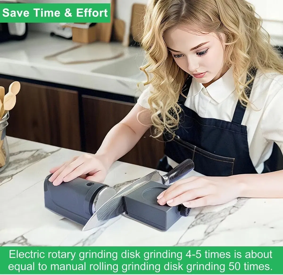 Battery Powered Electric Rolling Knife Sharpener for Home & Kitchen Use with Adjustable Angle 15~32° Knife Grinder Home Kitchen Use for Families Seniors Cooking