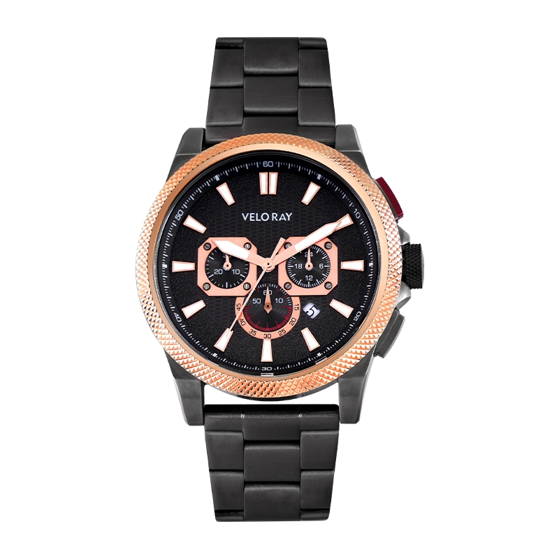 Men's Casual Vintage Three-Eye Quartz Watch: Oil-Pressed Dial Texture for Quality Feel