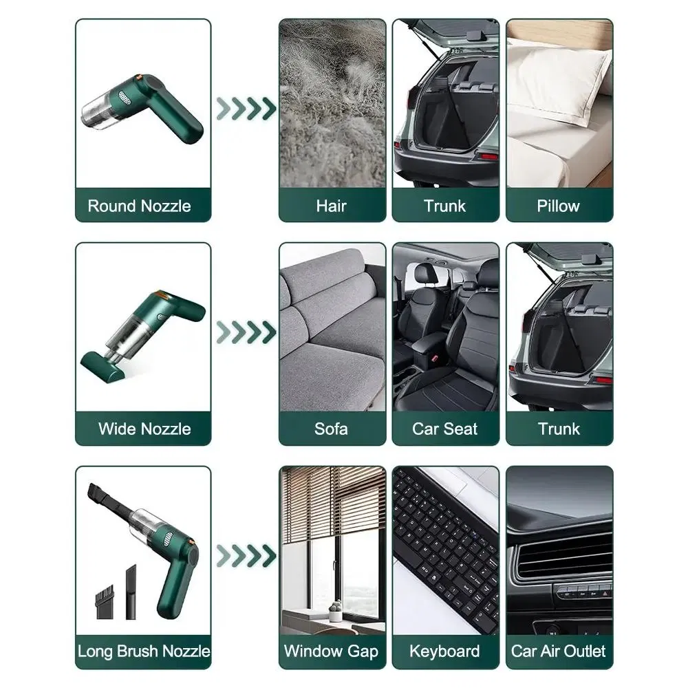 Compact Wireless Auto Cleaner for Home and Car Vacuuming