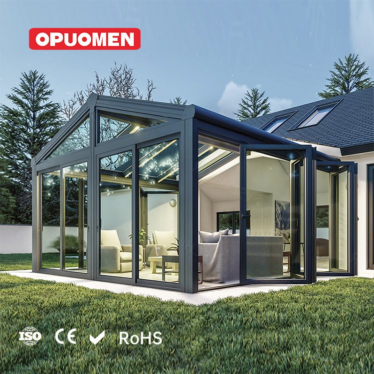 High Quality Winter Garden Laminated Tempered Glass Free Standing Housed Gable Sunroom