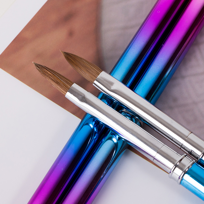Hot Sale 100% Kolinsky Sable Metal Handle Nail Brush