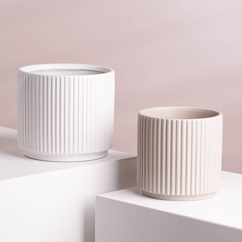 Горшок керамический белый для комнатных растений