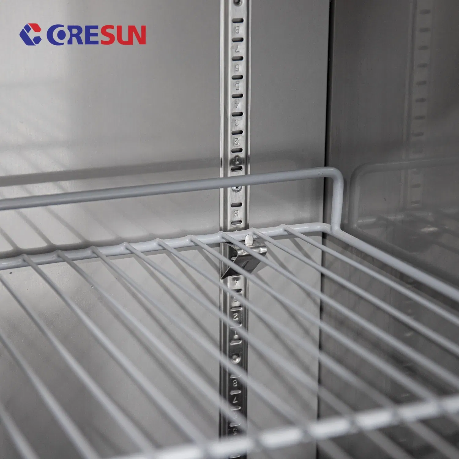 Commercial Kitchen Easy Clean Stainless Steel 2 Glass Door Display Refrigerator