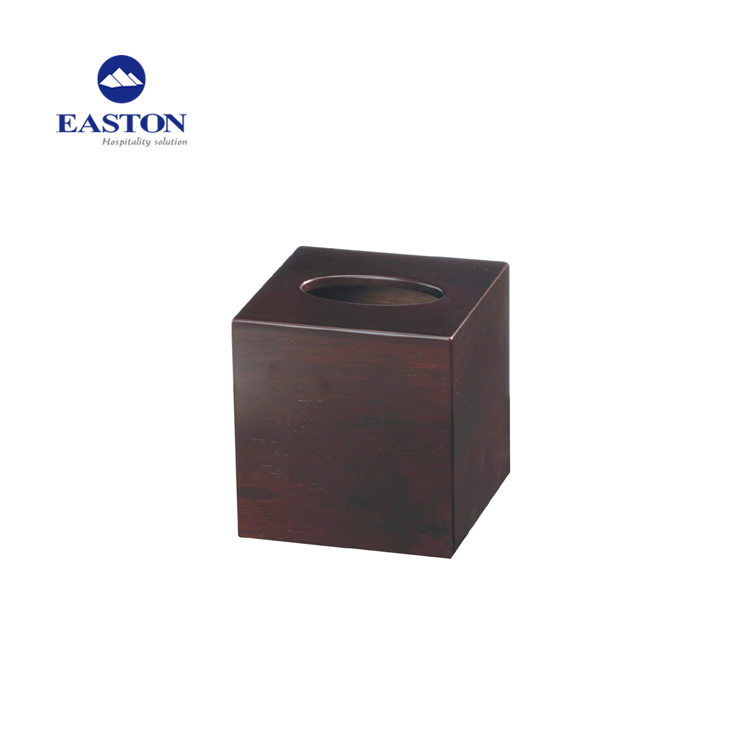 Hotel Custom Wooden Products Mahogany Square Tissue Box