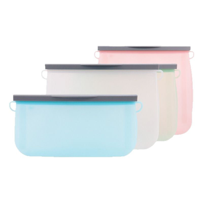 Household Food Grade Silicone Sealed Fresh-Keeping Bag, Refrigerator Storage, Self Sealing Bag, Reusable and Environmentally Friendly Silicone Bag