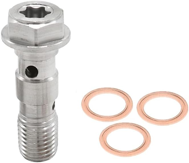 Универсальный гидравлический тормозной шланг с адаптером M10x1.25, стальной полый болт с двойным/одинарным банджо, 10 мм медные шайбы