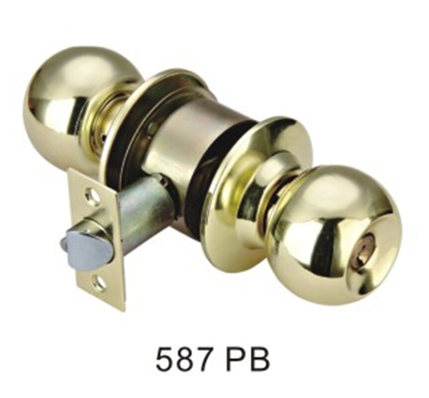 Iron Door Lock Cylindrical Knob Lock (587 PB)