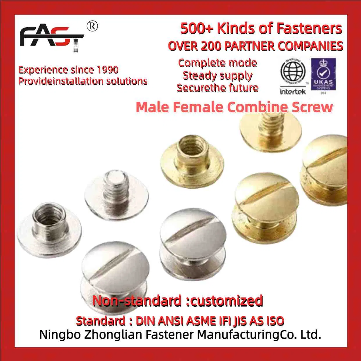 High Strength Male Female Combine Screw for Automotive Repairs