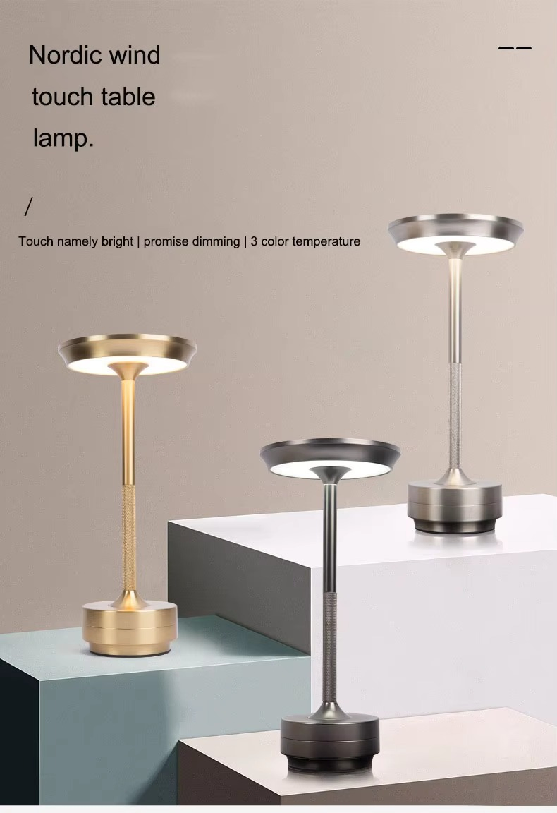 Contemporary USB Rechargeable Touch Dimming LED Table Lamp Hotel Wedding Restaurant Fast Multi Charge Station Table Lamp
