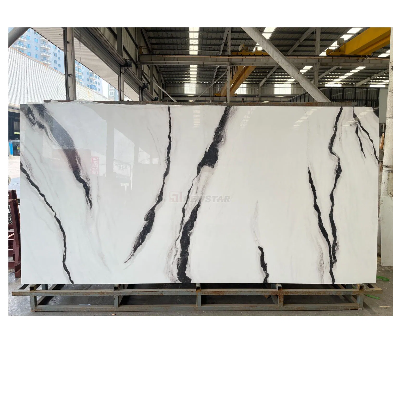Newstar Factory Polished Marble Look Slabs Sintered Stone Floor Paver Hotel Project Porcelain Thin Slabs for Living Background