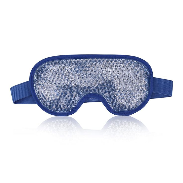 Adjustable Hot Cold Pack Cooling Heating Eye Mask Hypoallergenic Fabric with Gel Insert One Size Fits All for Stress Puffiness
