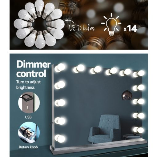 Ortonbath1 Rectangular Table Top Hollywood Make up Smart Bathroom Backlit Anti Fog Vanity LED Light Mirror Wall Mirror Bath LED Mirror