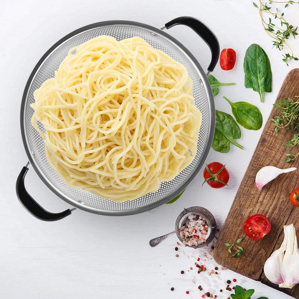 Stainless Steel Easy Grip Riveted Heat Resistant BPA Free Pasta Colander Strainer