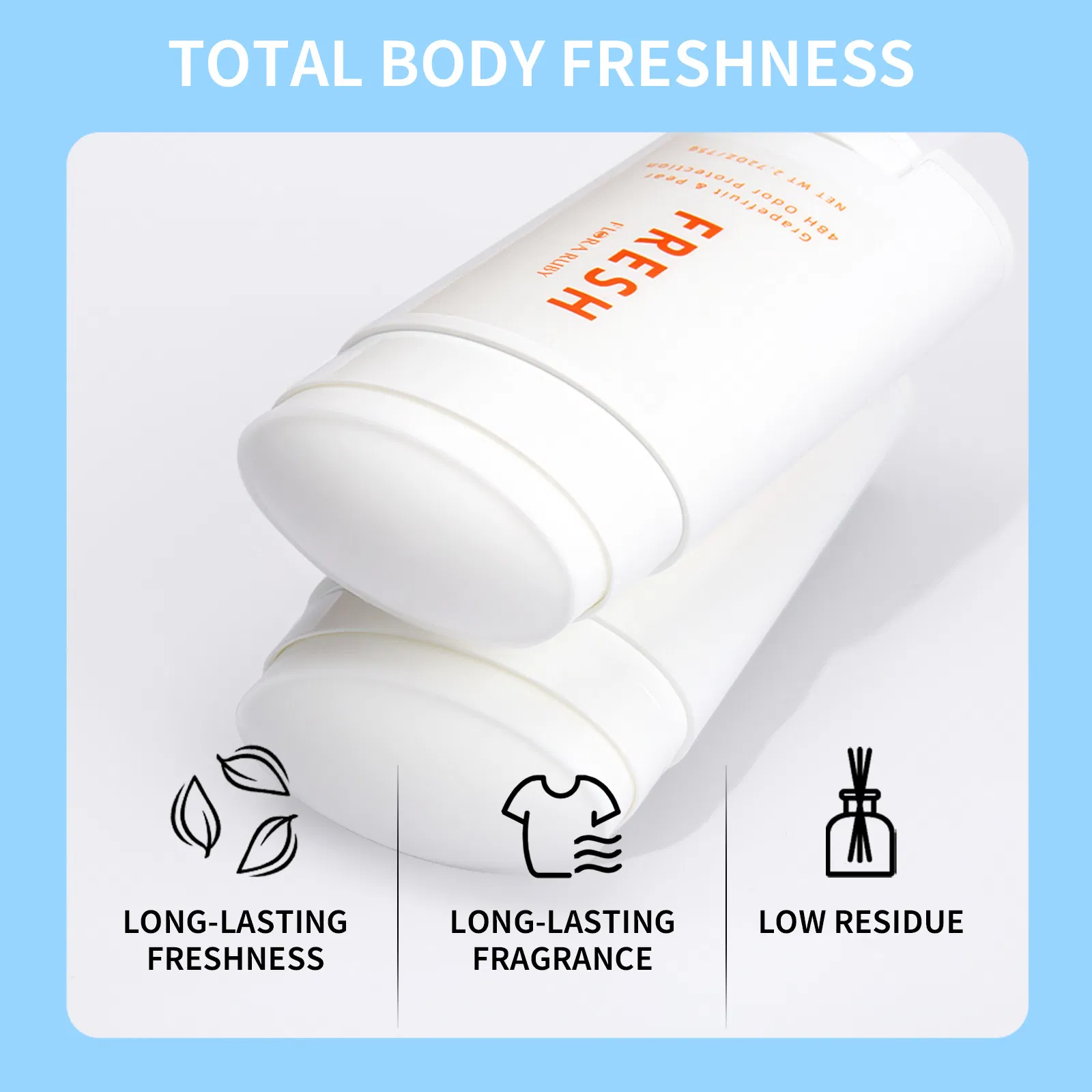 Hypoallergenic Portable Deodorant with Non-Irritating Organic Pearl Beads