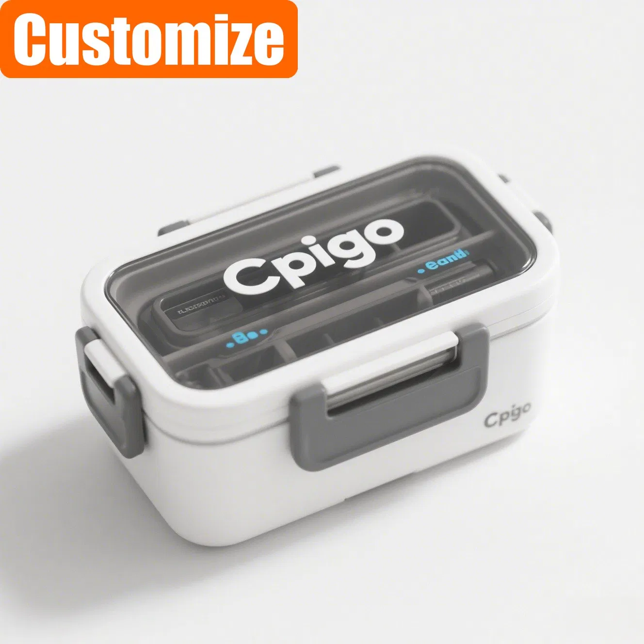 Customized Stainless Steel Wireless Car-Mounted Self Heating Warmer Food Portable Heated Lunchbox Electric Lunchbox