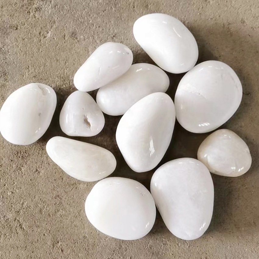 High Polished Snow White Pebbles Stone for Gardening Decoration