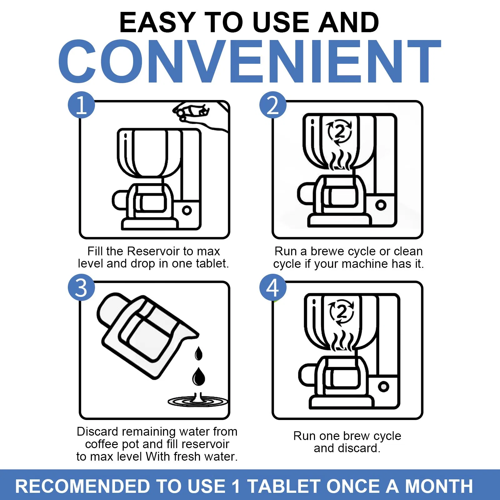 Odor-Free Coffee Machine Cleaning Tablets - Fresh Taste Every Time