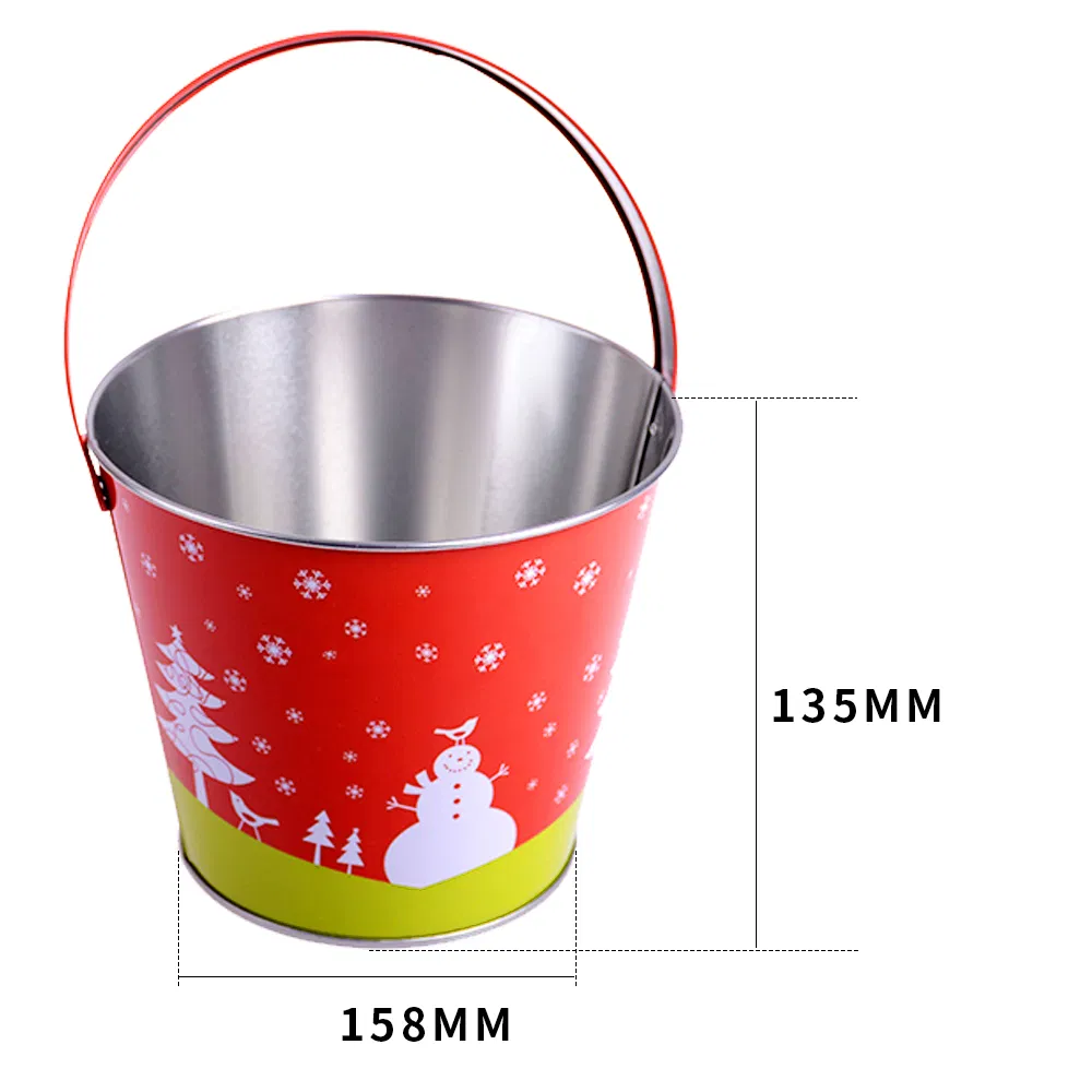 Factory Custom Tinplate Barrel Recyclable Metal Ice Pail Food Grade Beer Bucket Tin for Beer