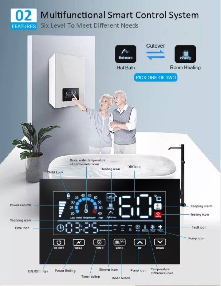 WiFi Tuya APP Control Combi Electric Boiler for Home Heating Hot Water