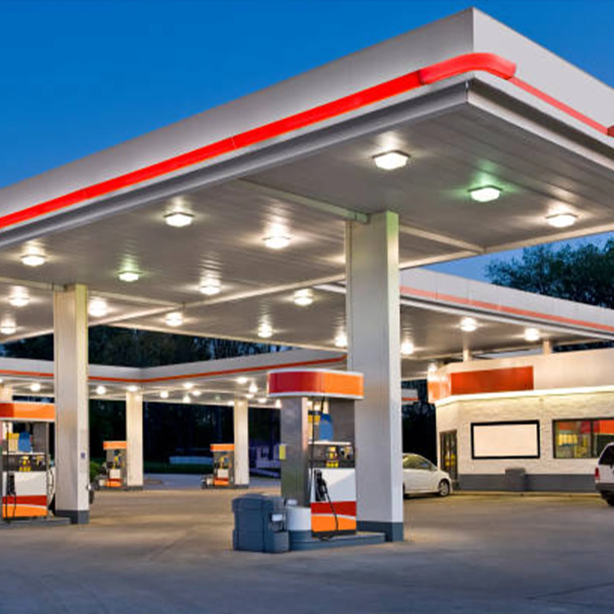Eco-Friendly Large Span Steel Structure Canopy Petrol Station Gas Station Toll