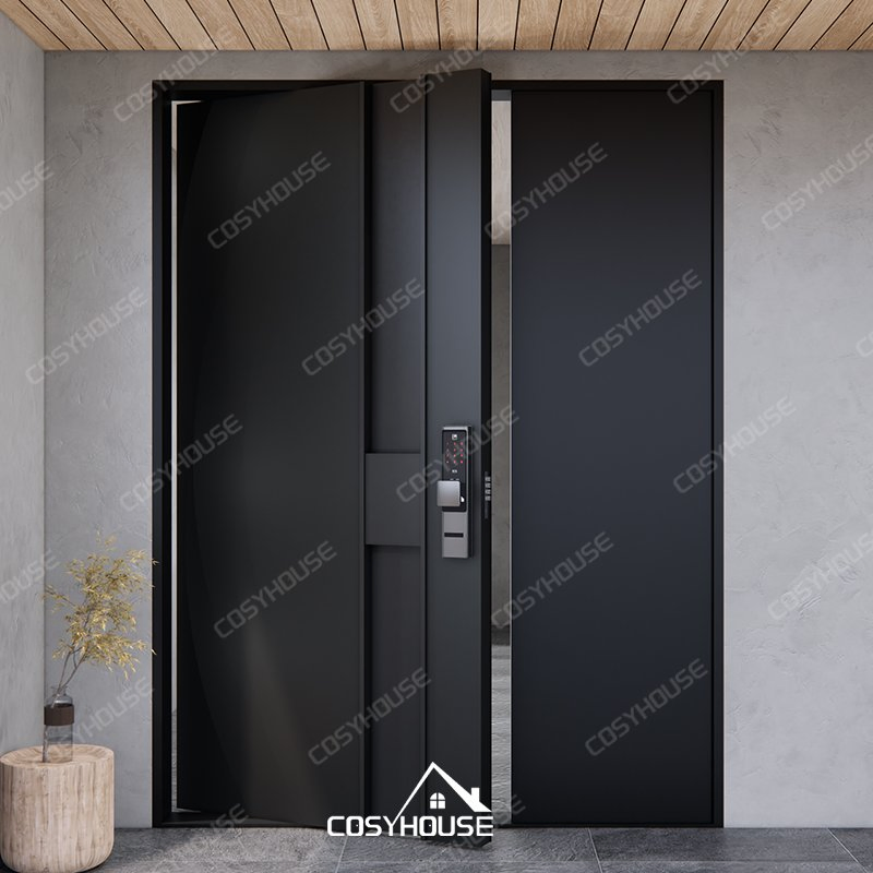 Durable Cast Aluminum and Wood Exterior Door with Insulated Core for Energy Efficiency