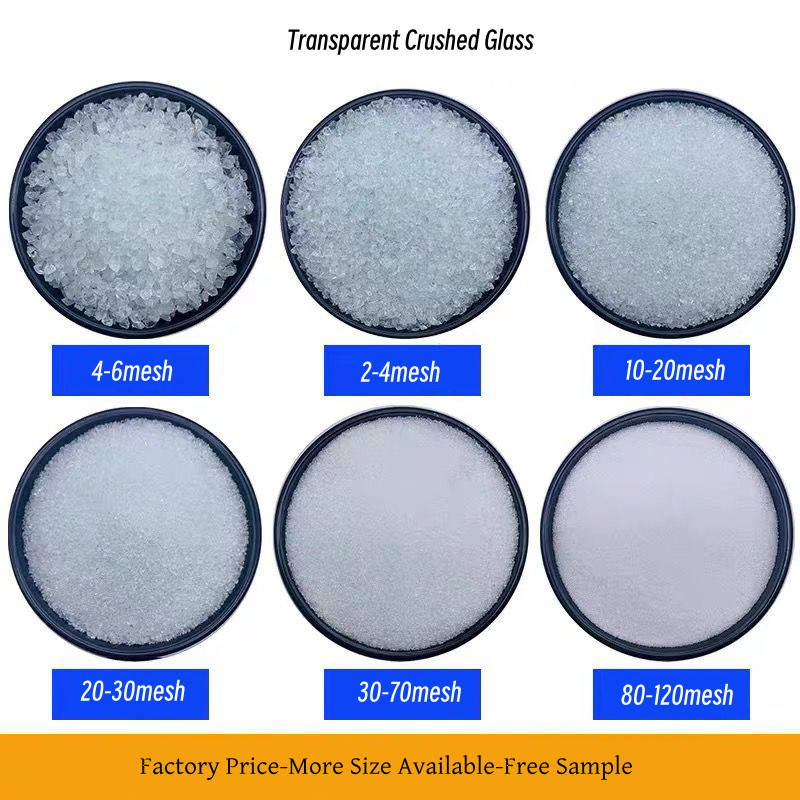 Clear Crushed Glass Sand Factory Price Transparent for Terrazzo Flooring