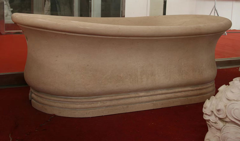 European Style Large Freestanding Solid Marble Natural Stone Bathtub