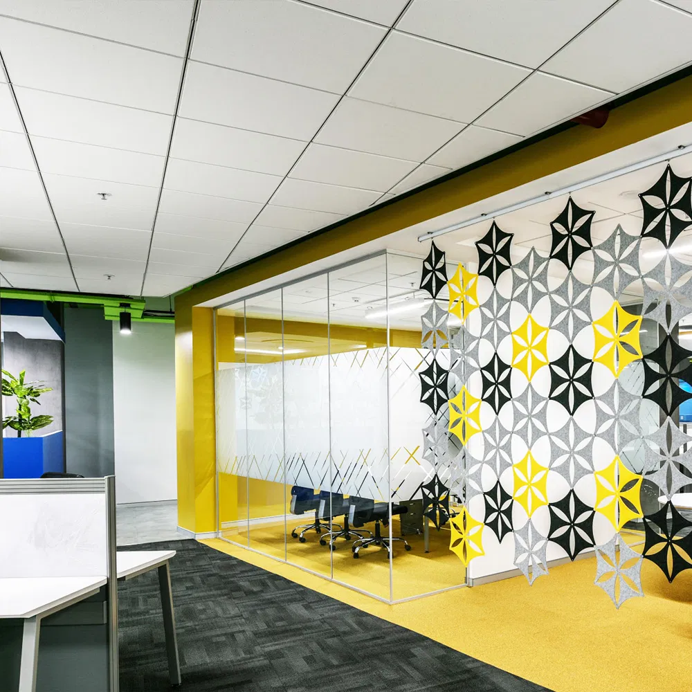 Office Fireproof Acoustic 600X600X15mm Fiberglass Acoustic Ceiling Panel