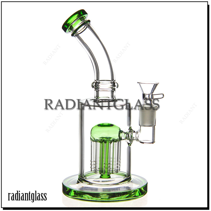 Hot Selling Green Filter Single Tree Perc Cannon Hookah Water Pipe DAB Rig Wholesale