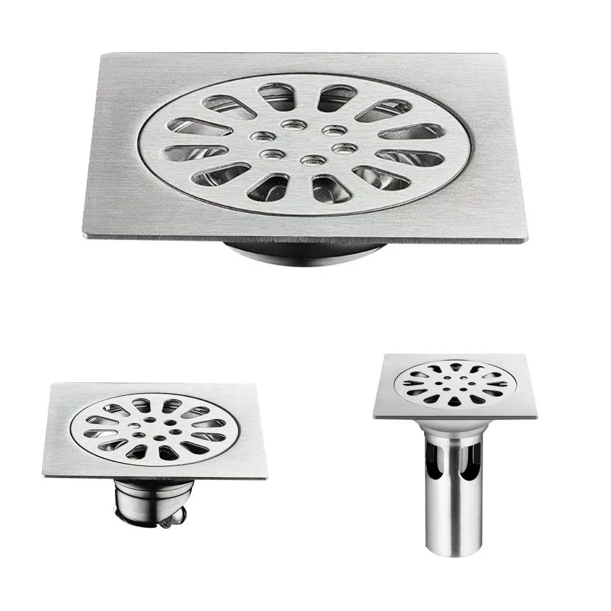 Дренаж для ванной комнаты, напольный, нержавеющая сталь