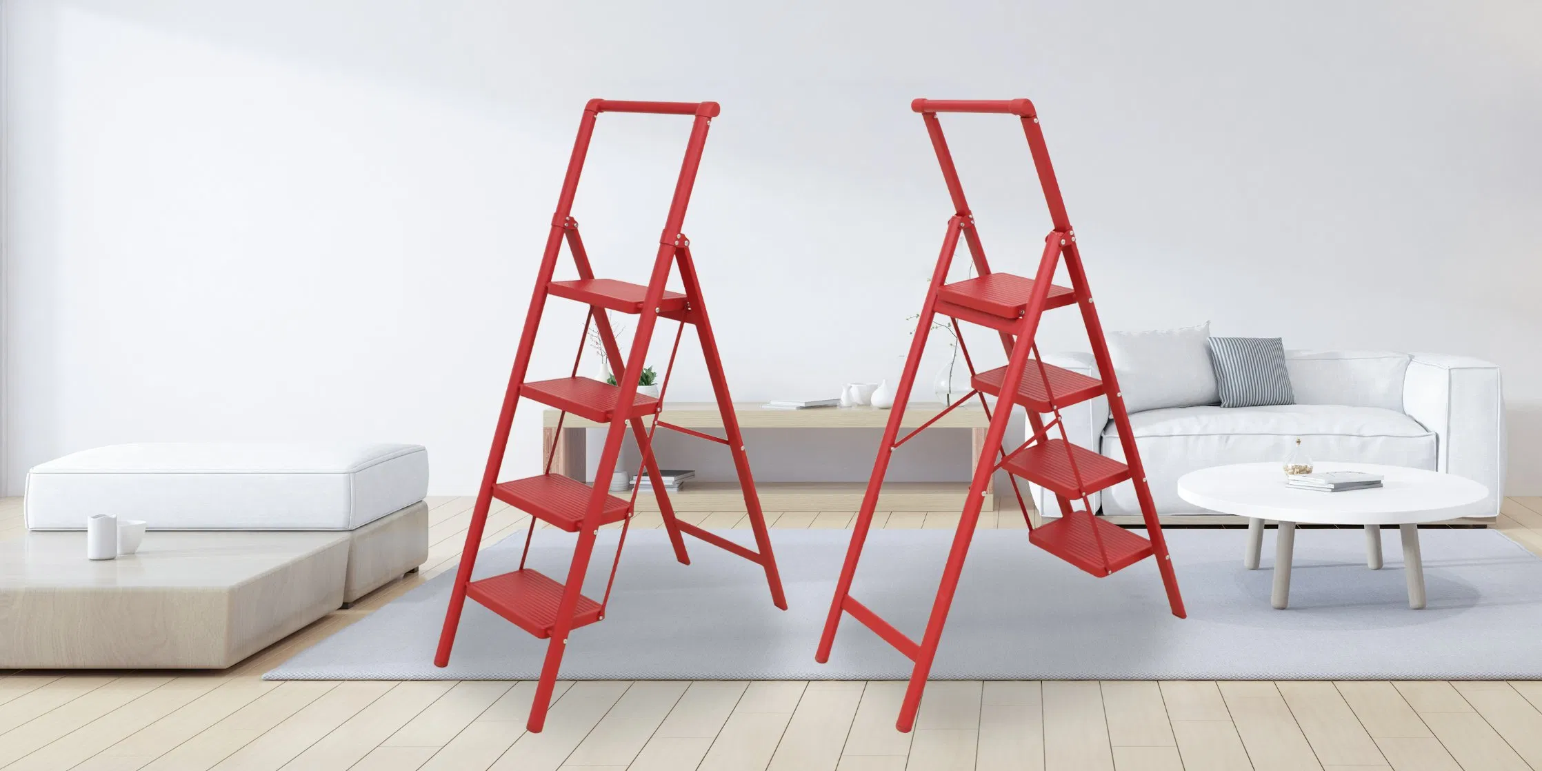 Folding Ladder 4 Step Ladder Stool Ergonomic Folding Step Stool with Wide Anti-Slip Pedal Sturdy Step Stool for Household Use