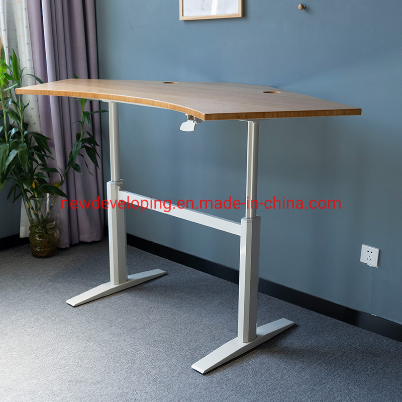 Affordable Durable Bamboo Top White Metal Homework Table, Organized Desk Table
