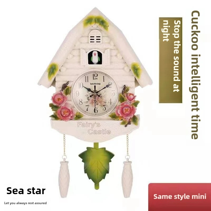 Decorative Wall Clock Innovative European Cuckoo Bird Design Silent Quartz Movement