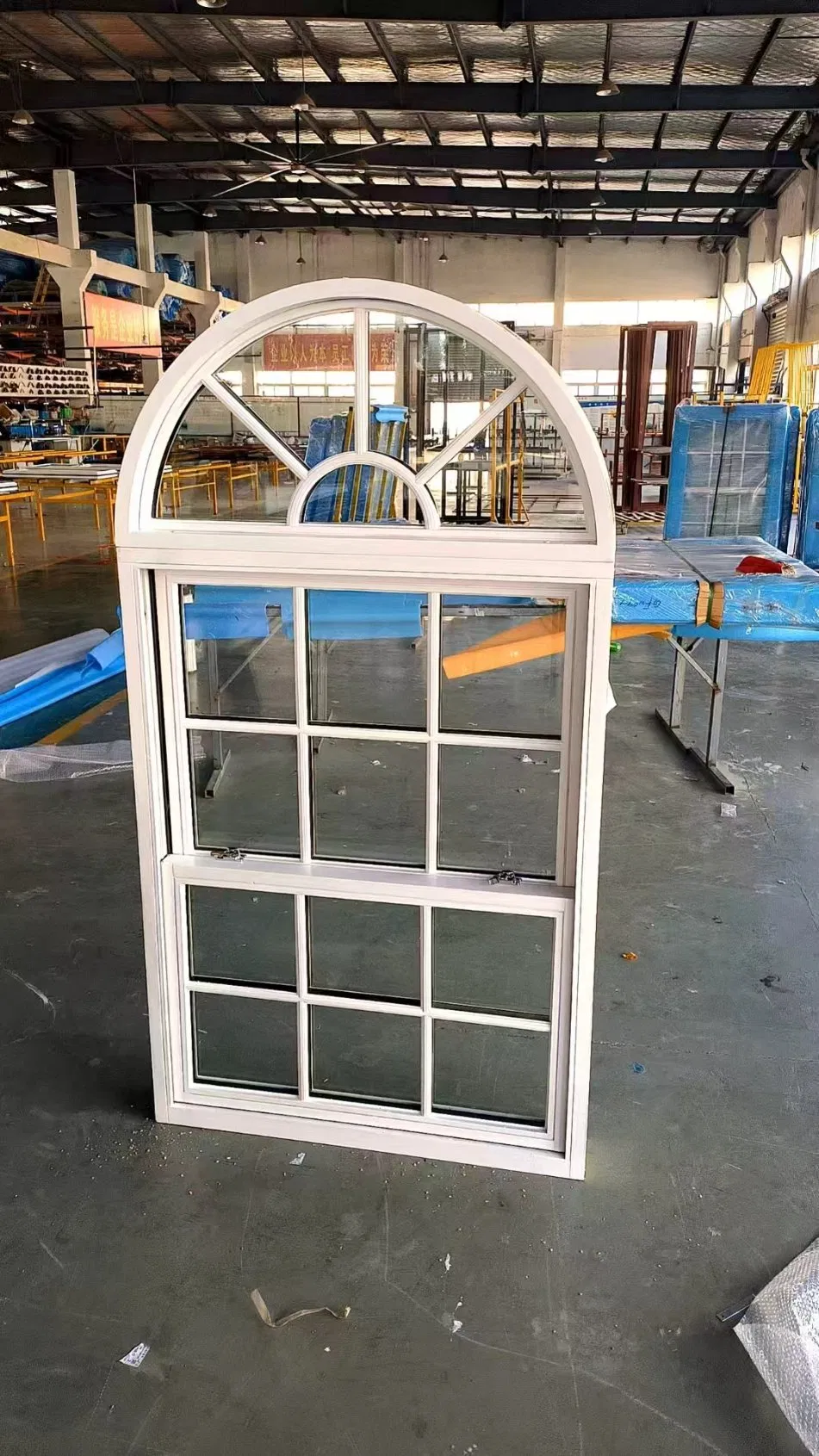 Solid Wood Double Glazing Window Single Hung Window Arch Design