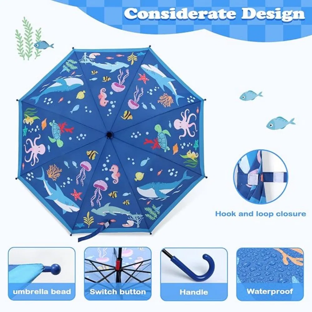 Детский зонт-трость со зверюшками, складной