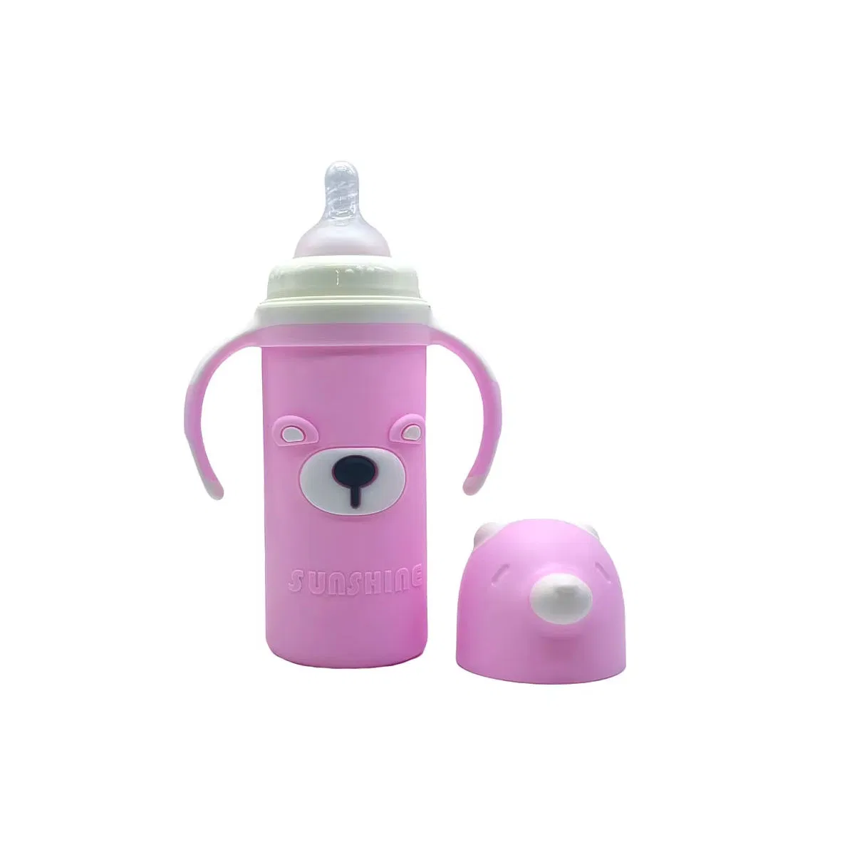 Custom Cartoon Baby Milk Bottle - 240ml Borosilicate Glass Feeding Solution