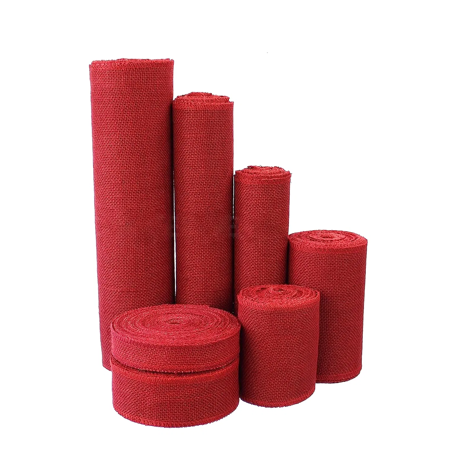 Biodegradable 12inch Red Burlap Roll Jute Burlap Fabric Table Runner Finished Edges