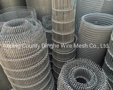 Stainless Steel Woven Wire Drapery Installed Side Stair