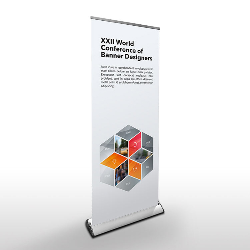 Custom Printed Tradeshow Metal Black Base Roll up Banner