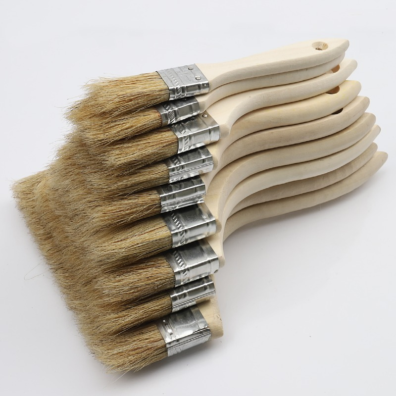 Wooden Handle Industrial Paint Brush with Pig Bristle