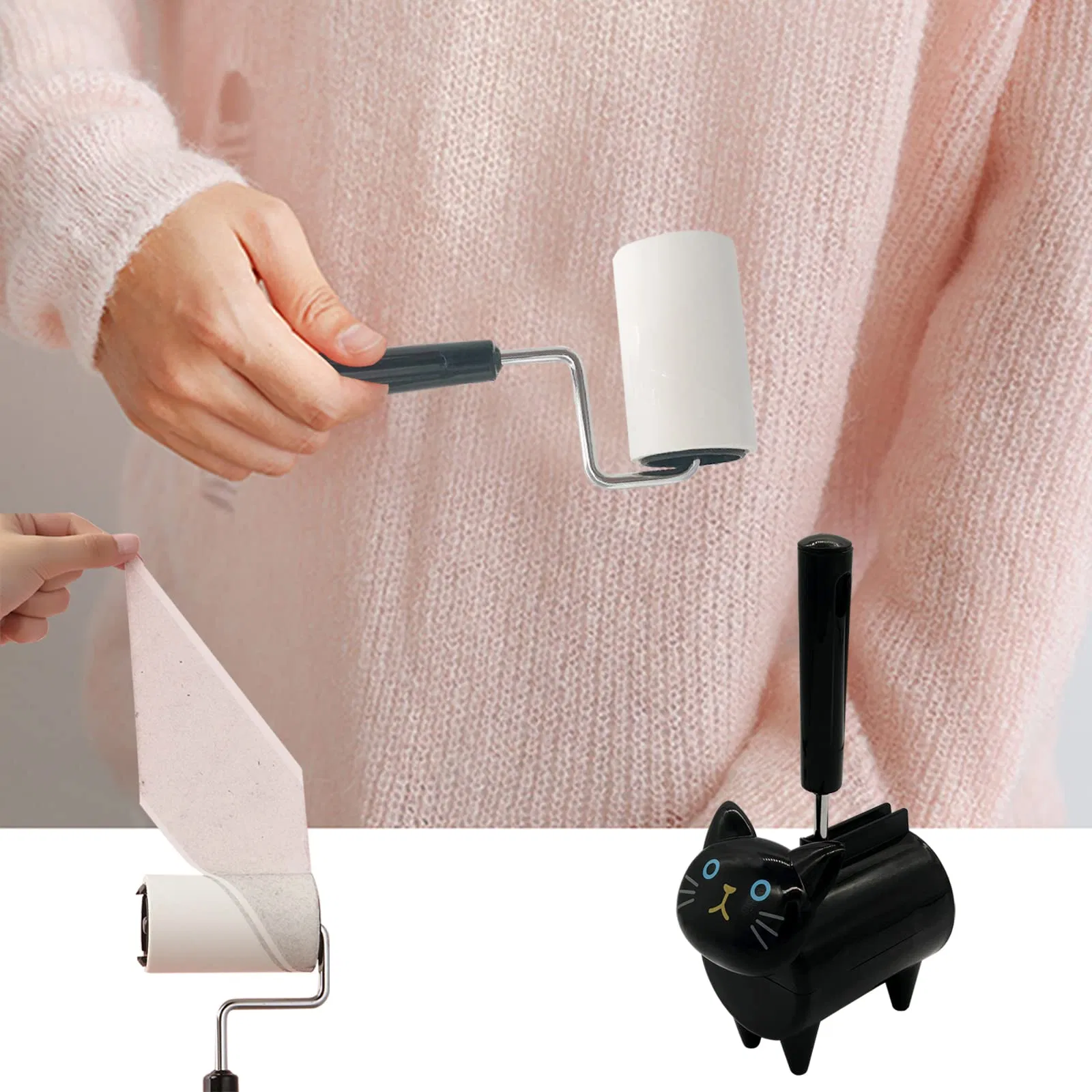 Refills Clothes Bed-Sheet Cat Style Extra Sticky Pet Hair Lint Remover Roller