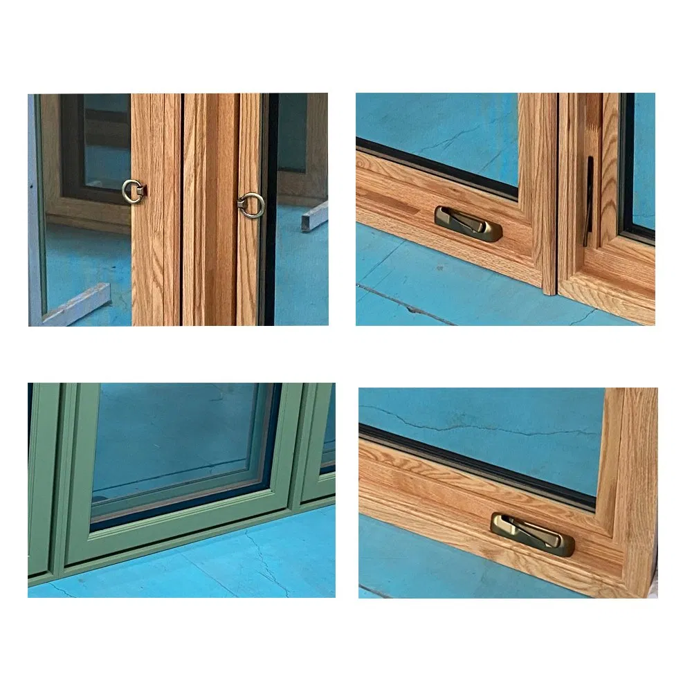 Penjoy Custom Size North American Style Wood Aluminium Opening Crank Casement Window