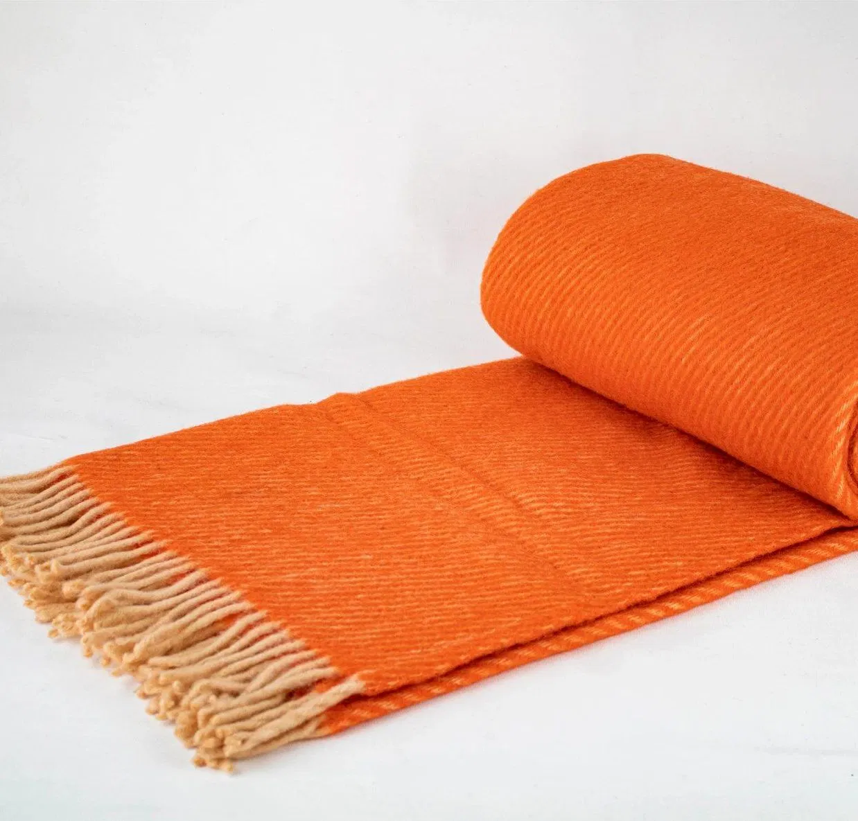 Best Quality Soft Orange Merino Wool Blanket